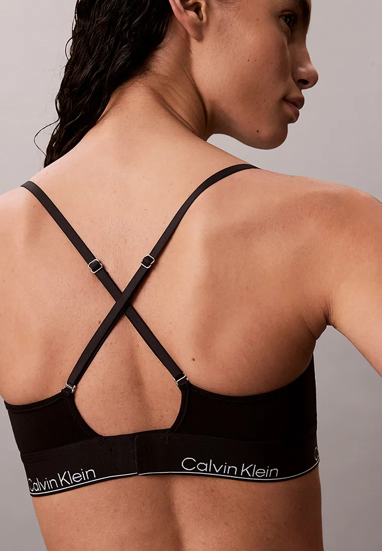 Бюстгальтер балконет, удлиненный, Calvin Klein, черный — фото 4