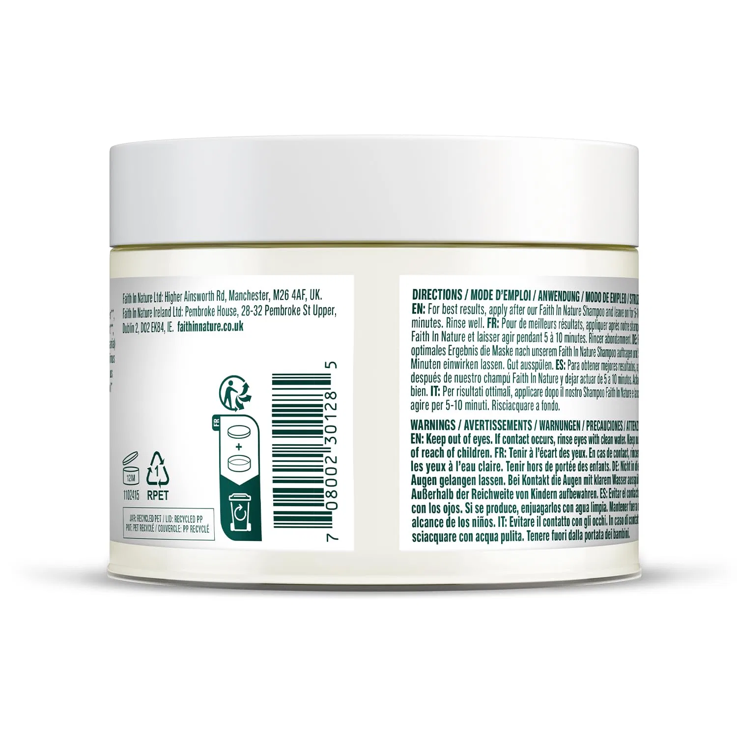 Органическая маска для волос с кокосом и маслом ши от Faith In Nature Faith In Nature, Coconut & Shea — фото 2