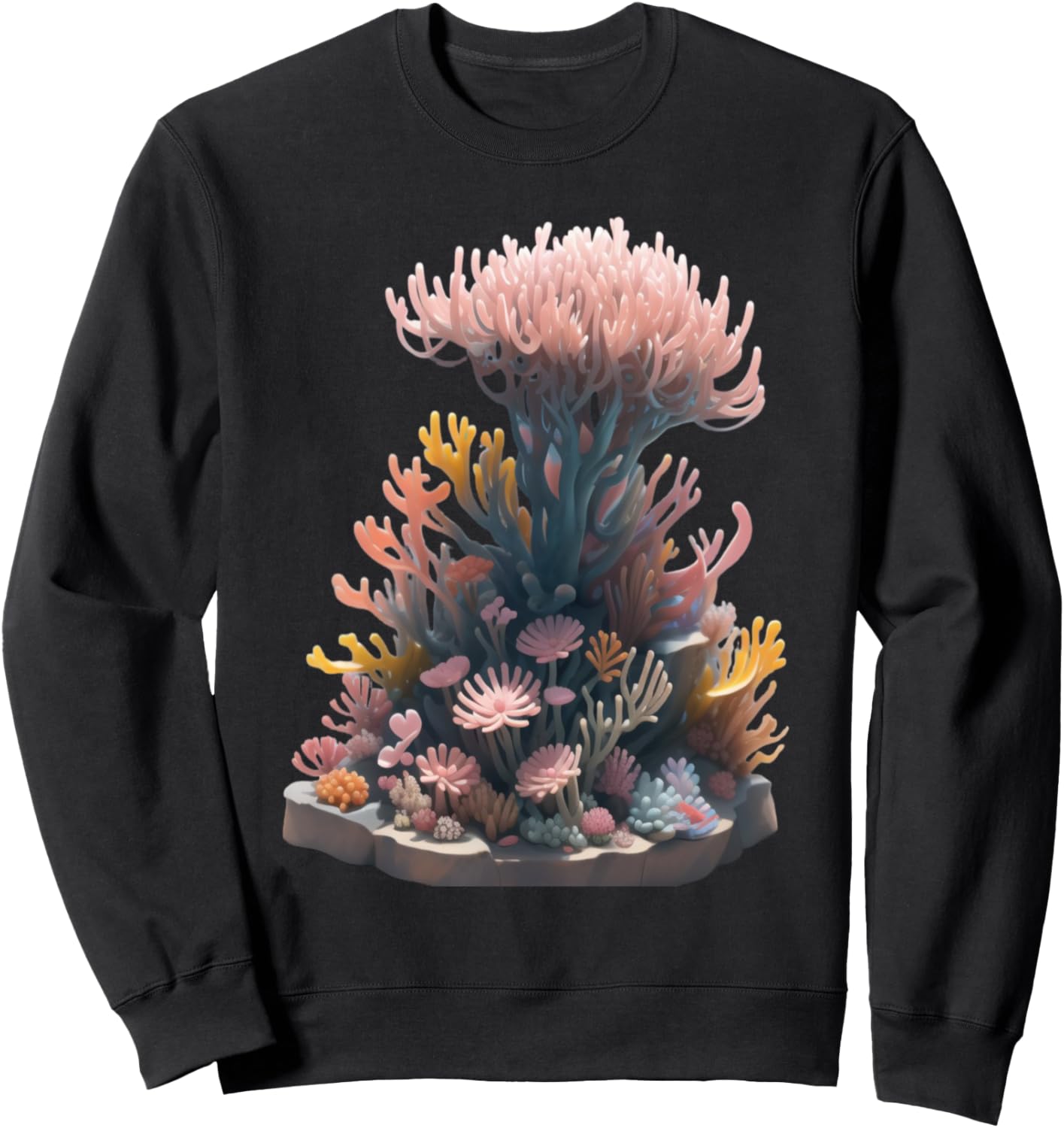 

Толстовка PanfurWare LLC с милым мультяшным изображением морской анемоны и кораллового рифа, черный