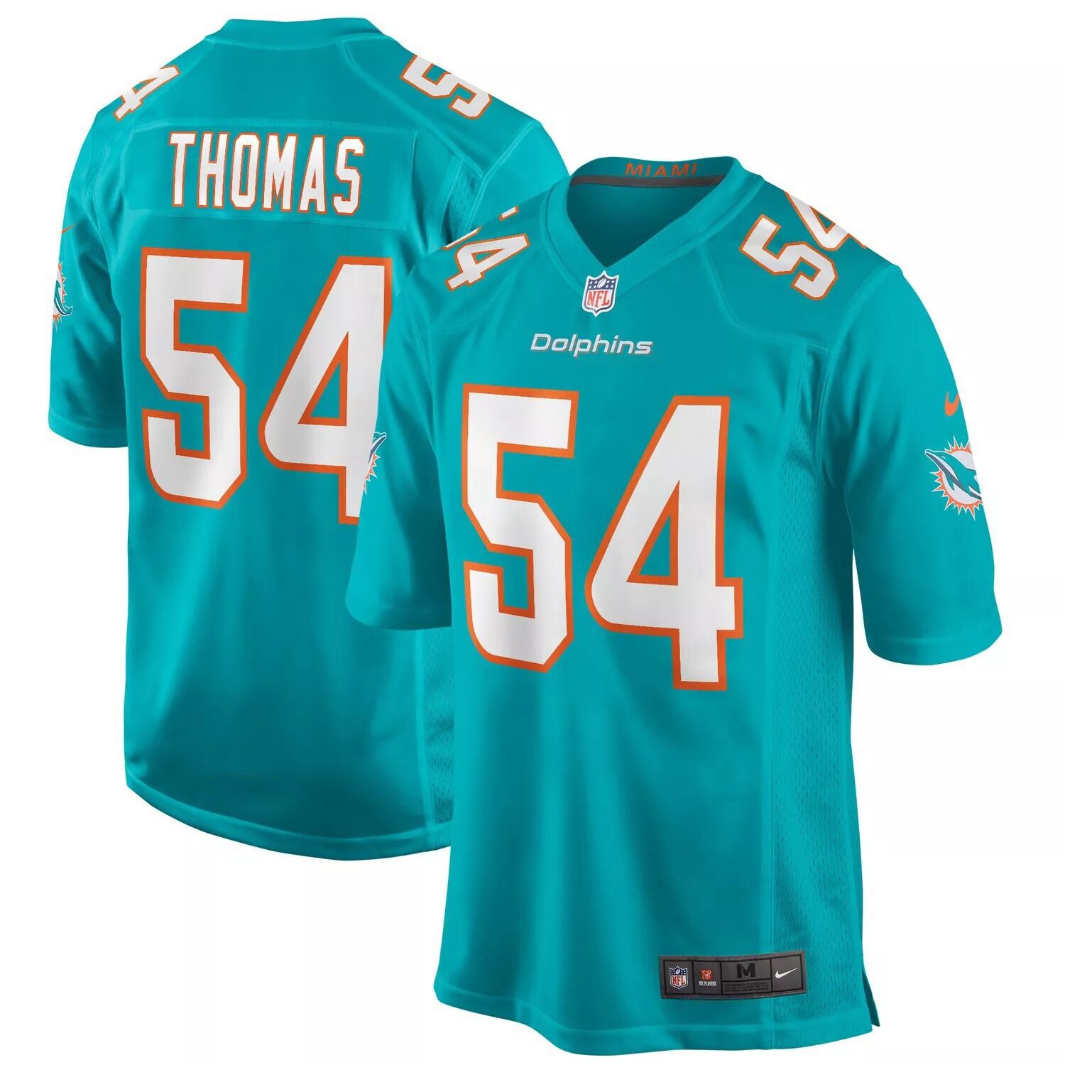 

Мужская майка Зака Томаса Aqua Miami Dolphins Game Retired Player Nike