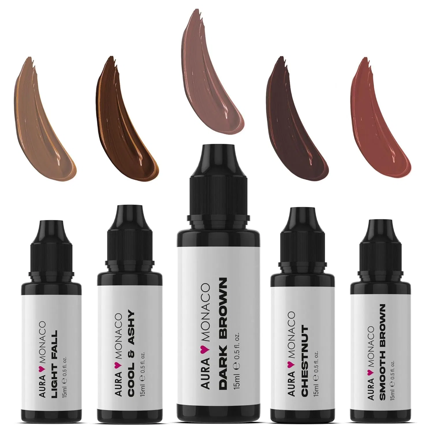 Гибридная жидкая краска для бровей «Airbrush Brows Colour Chestnut» от AURA Monaco Aura Monaco, Complete Kit