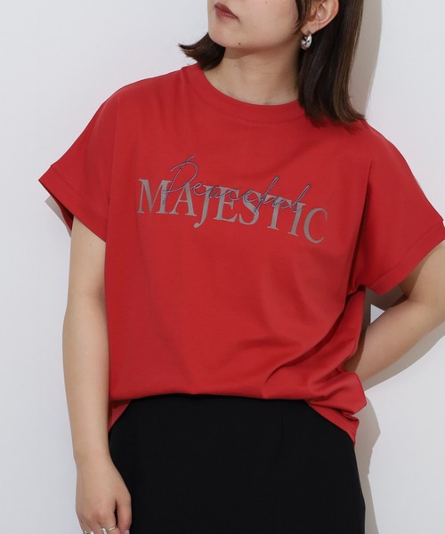 

Футболка с коротким рукавом, с вышитым и напечатанным логотипом EGLANTINE, красный