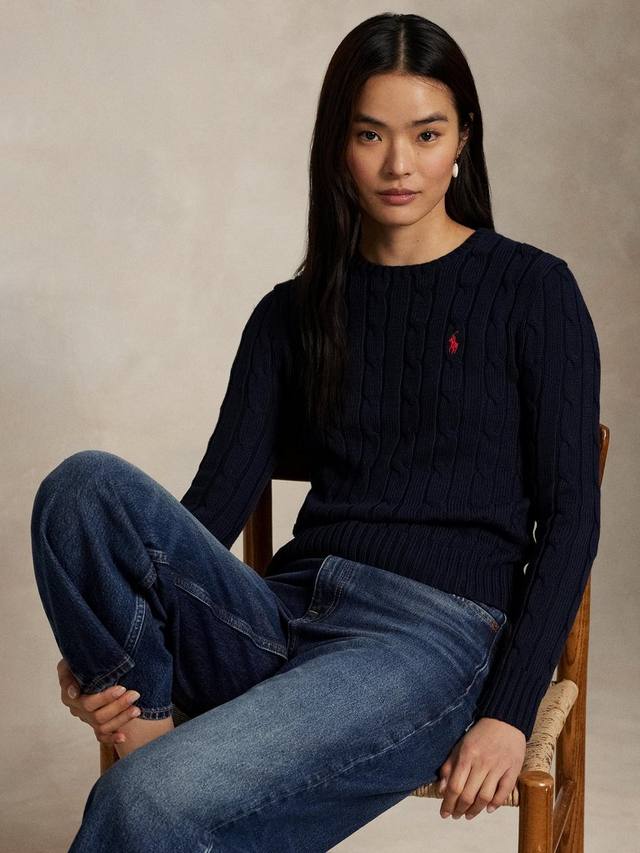 Джемпер Polo Julianna из шерсти кабельной вязки Ralph Lauren, Navy — фото 3