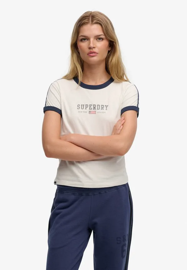 

Спортивная футболка с графическим принтом в виде полосок Superdry & Co, Off White, Белый, Спортивная футболка с графическим принтом в виде полосок Superdry & Co, Off White