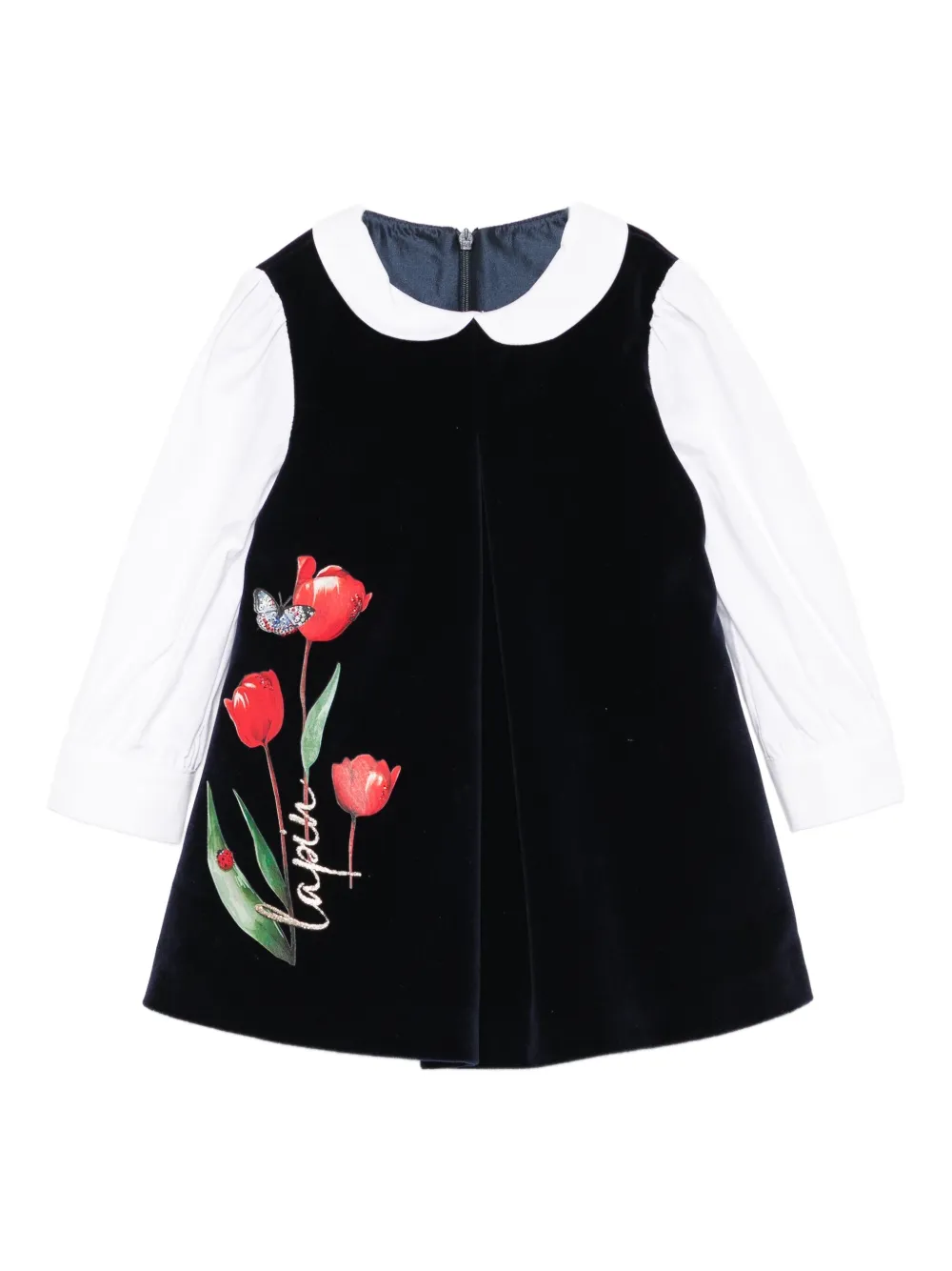 

Бархатное платье с воротником Питер Пэн Lapin House, синий