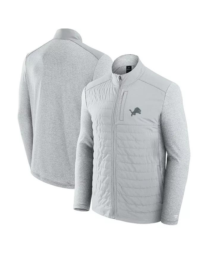 

Мужская и женская серая/дымчато-серая тонированная молния-куртка Detroit Lions Front Office Fanatics