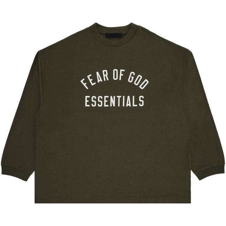 

Футболка Fear of God Essentials Jersey Long-Sleeve Tee Military, зеленый