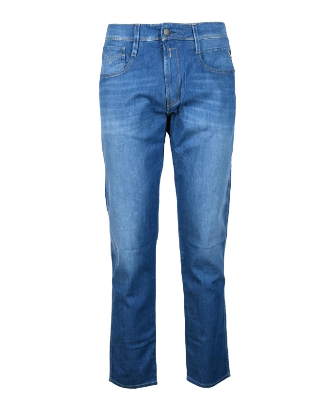 

Джинсы из денима с уникальным сочетанием тканей. Replay, синий