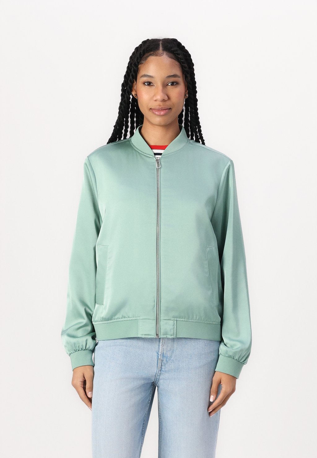 

Куртка-бомбер FEMININE COLLAR JACKET TOM TAILOR, зеленый