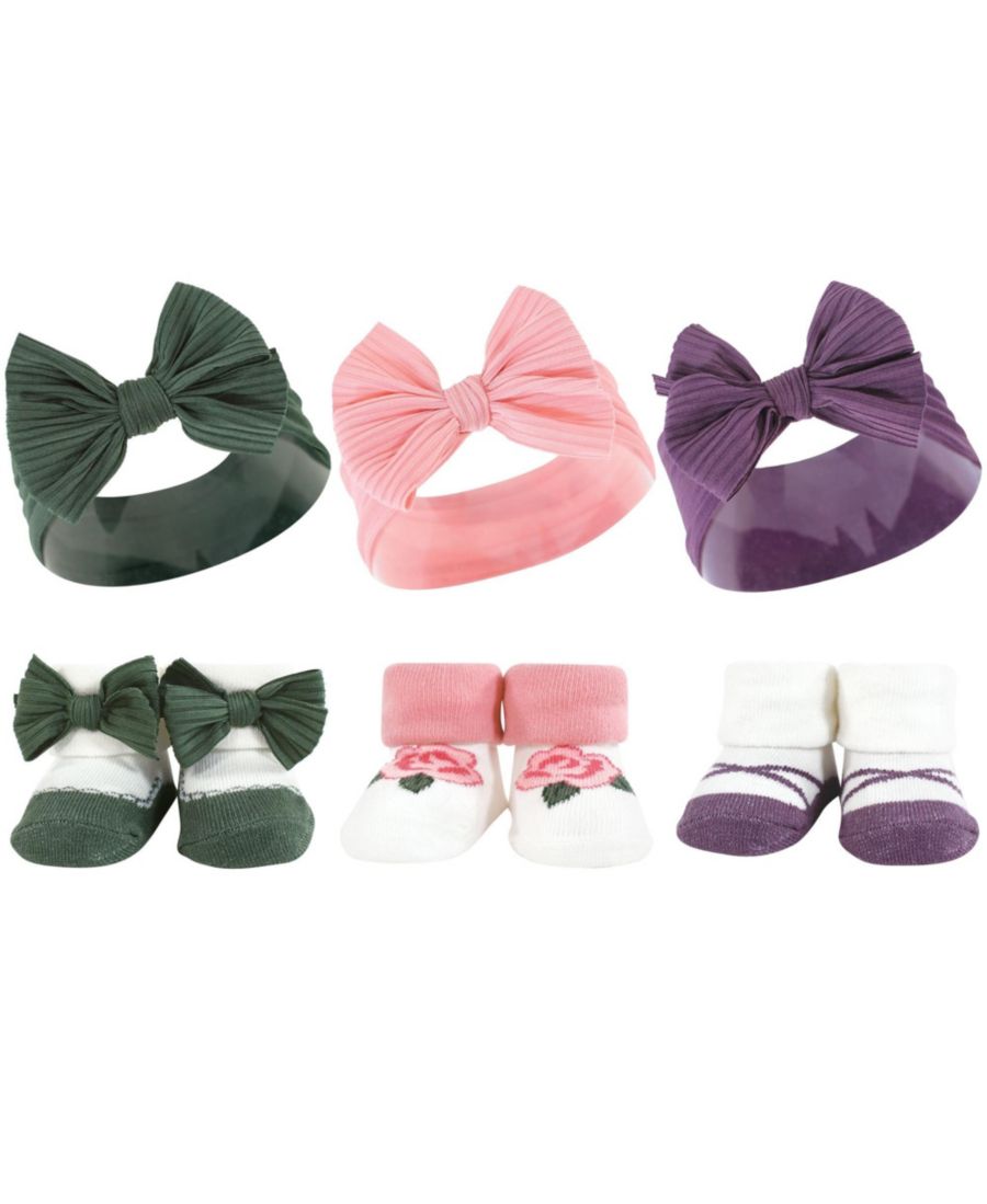 

Прекрасный подарочный набор: повязка на голову и носки Hudson Baby, Purple green