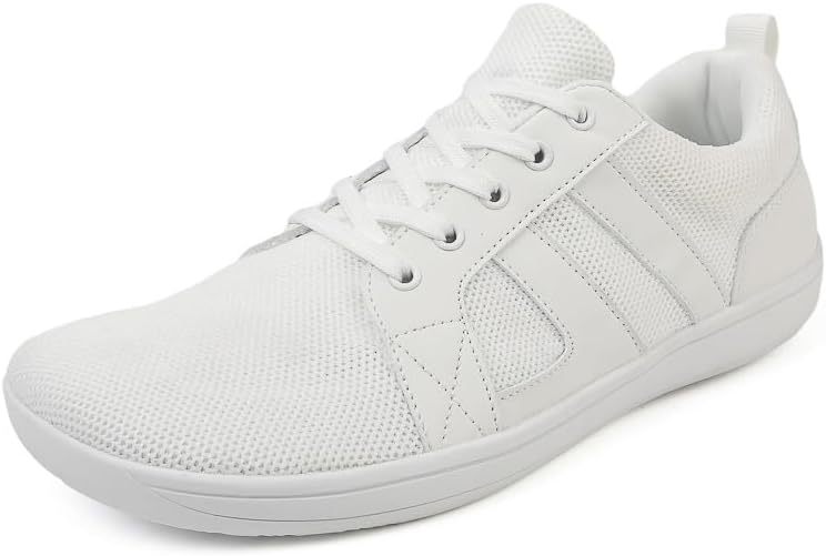 

Мужские кроссовки с широкой носочной частью, босоножки, дышащая сетка, нулевая разница в подошве, для ходьбы, тенниса, бега, тренировок и джоггинга Generic, белый