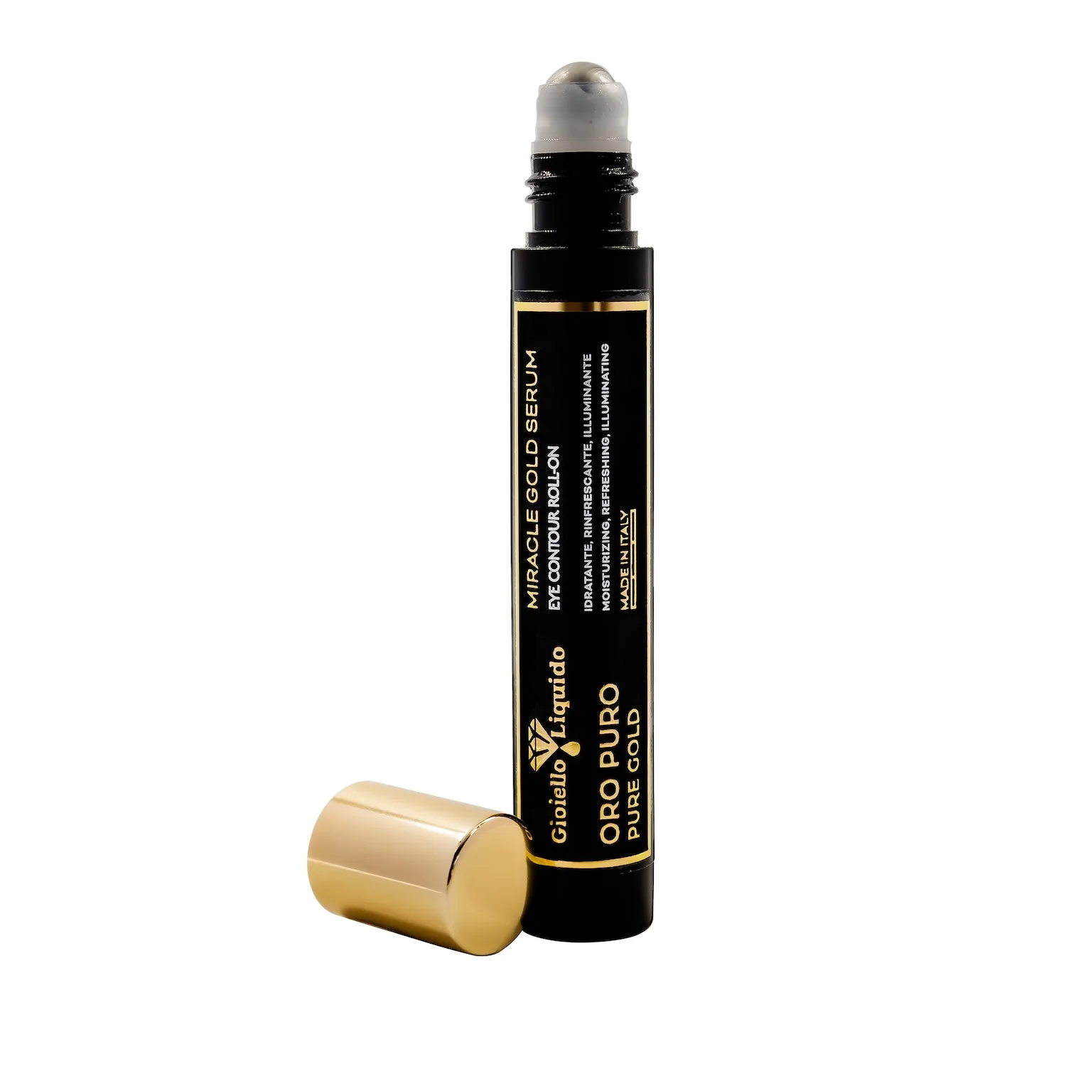Роликовый аппликатор для глаз Miracle Gold Serum Eye Contour Roll-on “Чистое золото” Gioiello Liquido, 15 мл — фото 3
