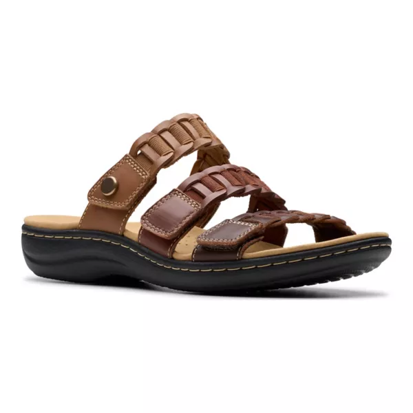 Женские кожаные сандалии-слайды Laurianne Hope Clarks, цвет brown multi leather