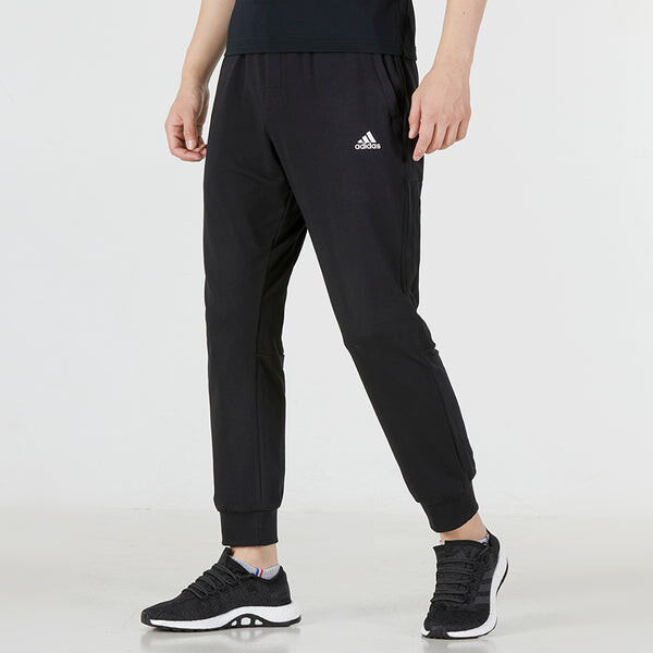 Спортивные штаны Men's adidas Solid Color Logo Knit Casual Bundle Feet Sports Pants/Trousers/Joggers Black, черный — фото 3