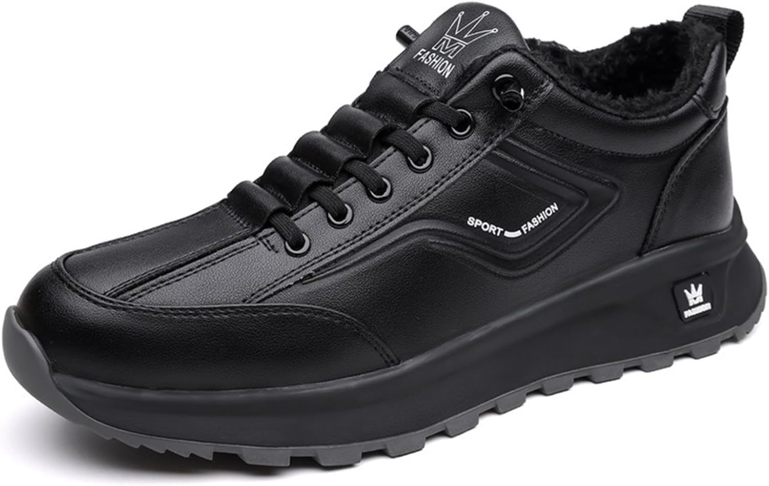 

Мужские спортивные и повседневные замшевые теплые кожаные кроссовки Hcqijinrx, черный