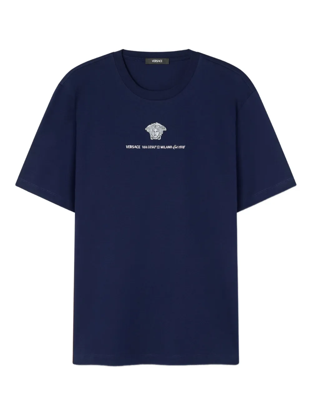 

Футболка с вышивкой Medusa VERSACE, синий