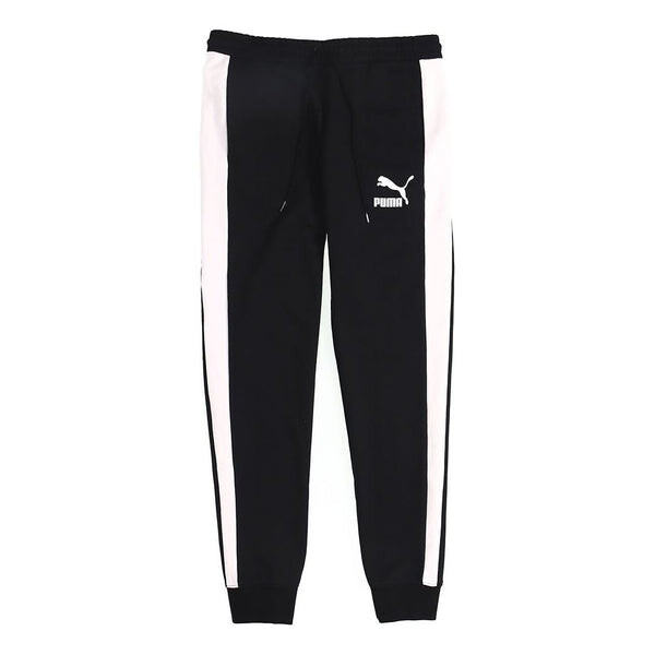 

Брюки iconic t7 track pants 'black white' Puma, черный