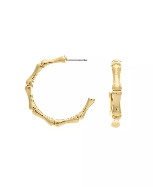 

Серьги-Кольца с бамбуковым мотивом, покрытые 18-каратным золотом Rivka Friedman, gold