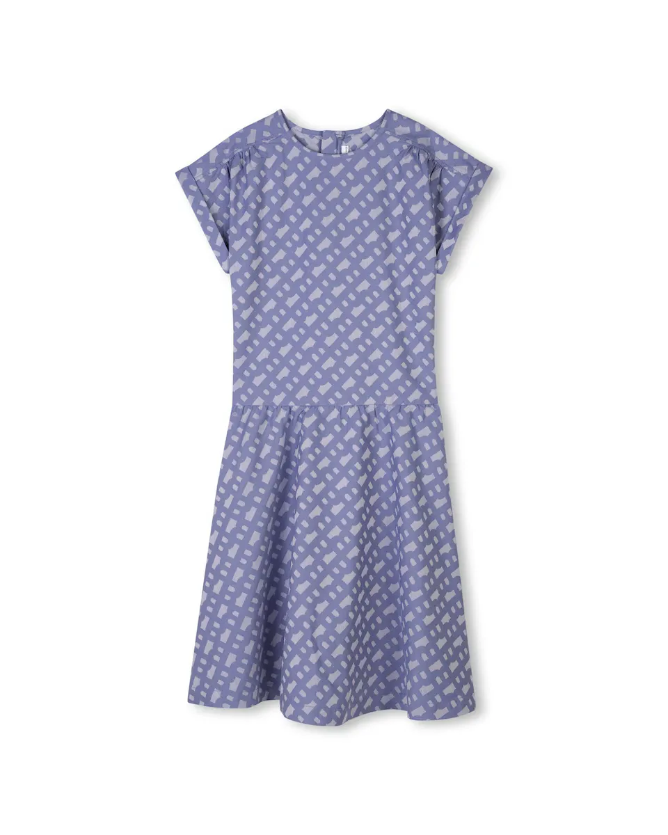 

Платье для девочки из голубого хлопка BOSS Kidswear, синий