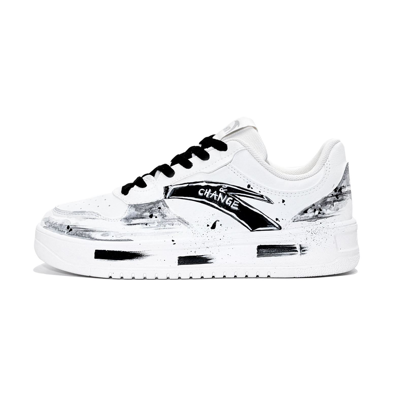 

Life Collection CHANGE·Ink Trace, первое покрытие Culture, противоскользящий, устойчивый к истиранию, баланс, низкий верх ANTA, черный/белый