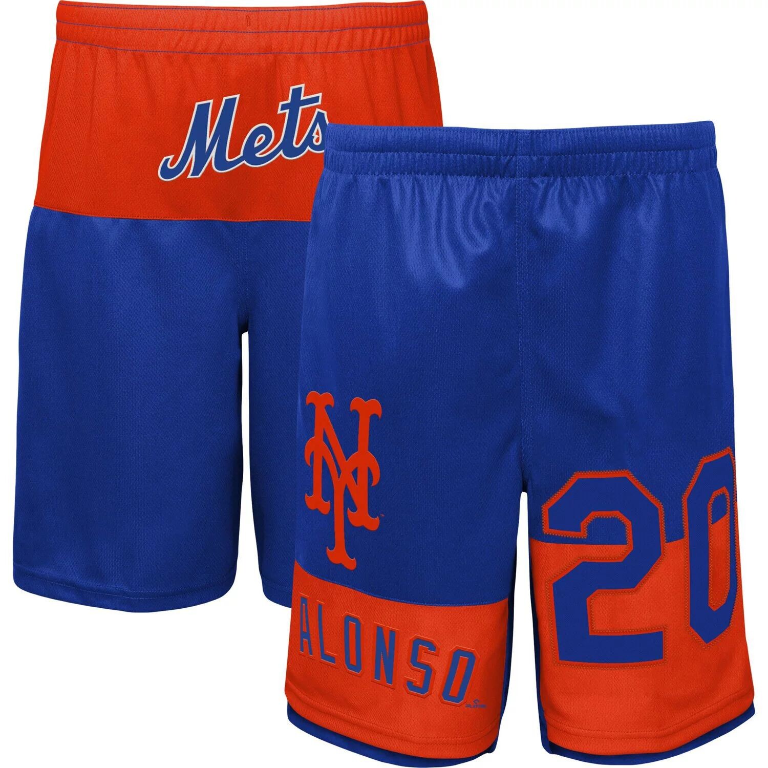 

Молодежные шорты с именем и номером Pete Alonso Royal New York Mets Pandemonium Outerstuff