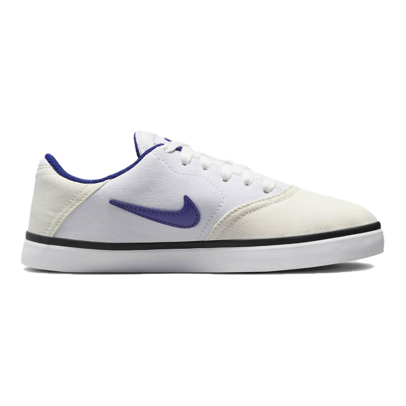 Nike SB Check Абразивоустойчивые Дышащие Низкие Детские Скейтборд Кроссовки Белый Синий, Белый/Пик Уайт/Черный/Темно-Королевский Синий — фото 2