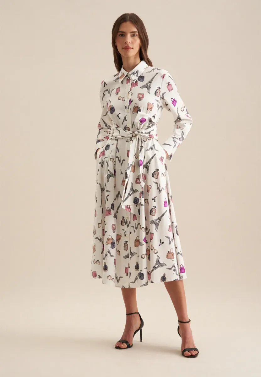 

Летнее платье seidensticker "Black Rose", воротник с длинными рукавами и принтом, розовый