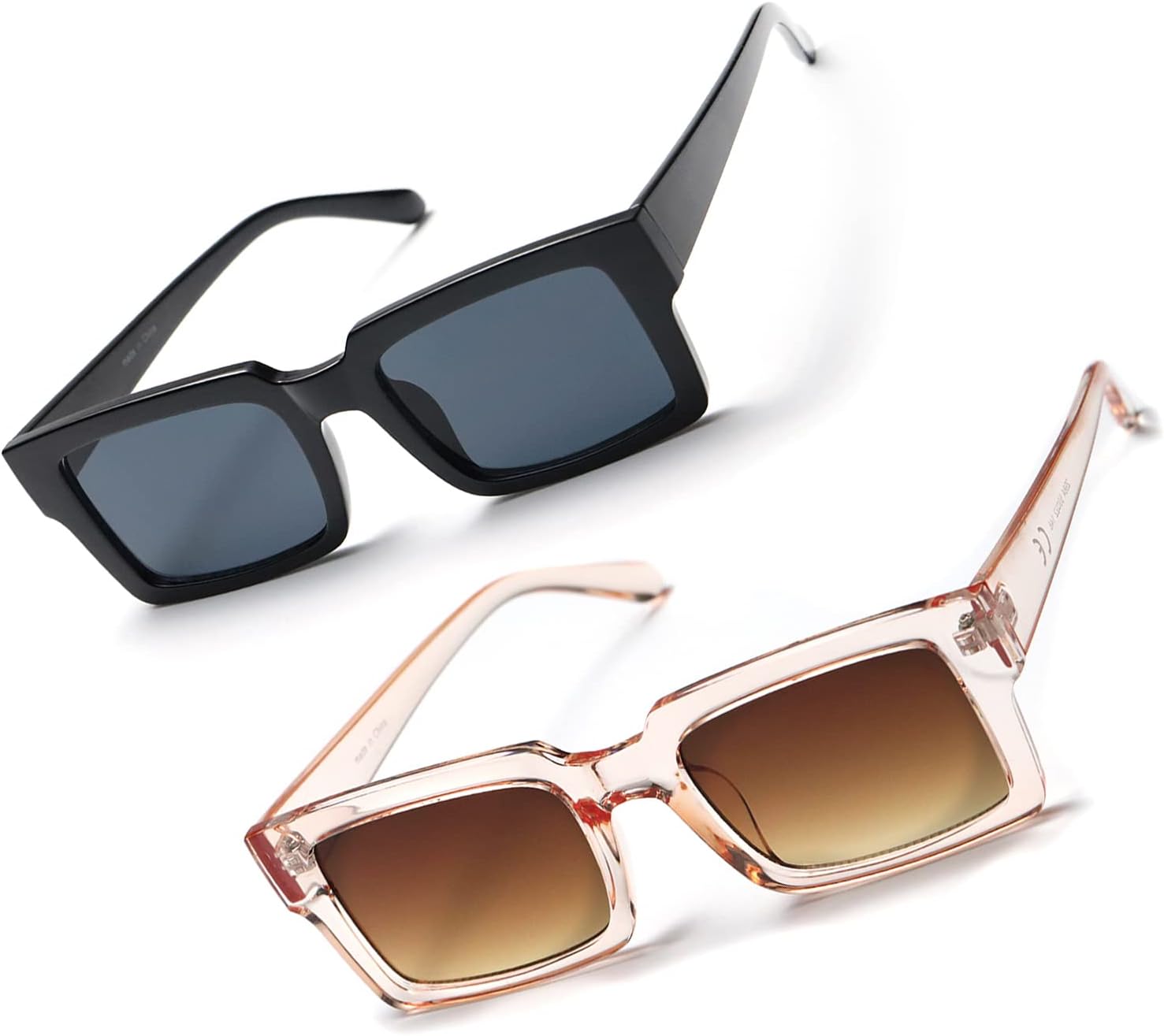 

Солнцезащитные очки для женщин, минималистичный классический дизайн, модные, с защитой от УФ-излучения UV400, квадратные, унисекс, TY2984 TIANYESY, Black+transparent Tea