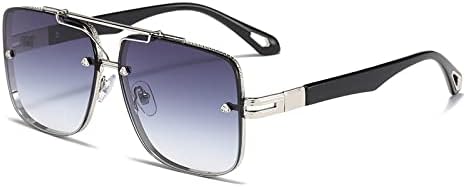 

Винтажные солнцезащитные очки 2027 года для женщин, модный тренд, квадратные солнцезащитные очки для мужчин, очки для вождения, женские очки с защитой от УФ-излучения UV400 MTZJH, Silver