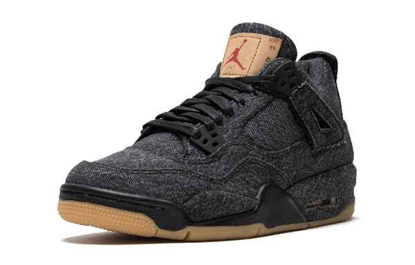 Кроссовки 4 retro x levi's 'black denim' Air Jordan, черный — фото 2