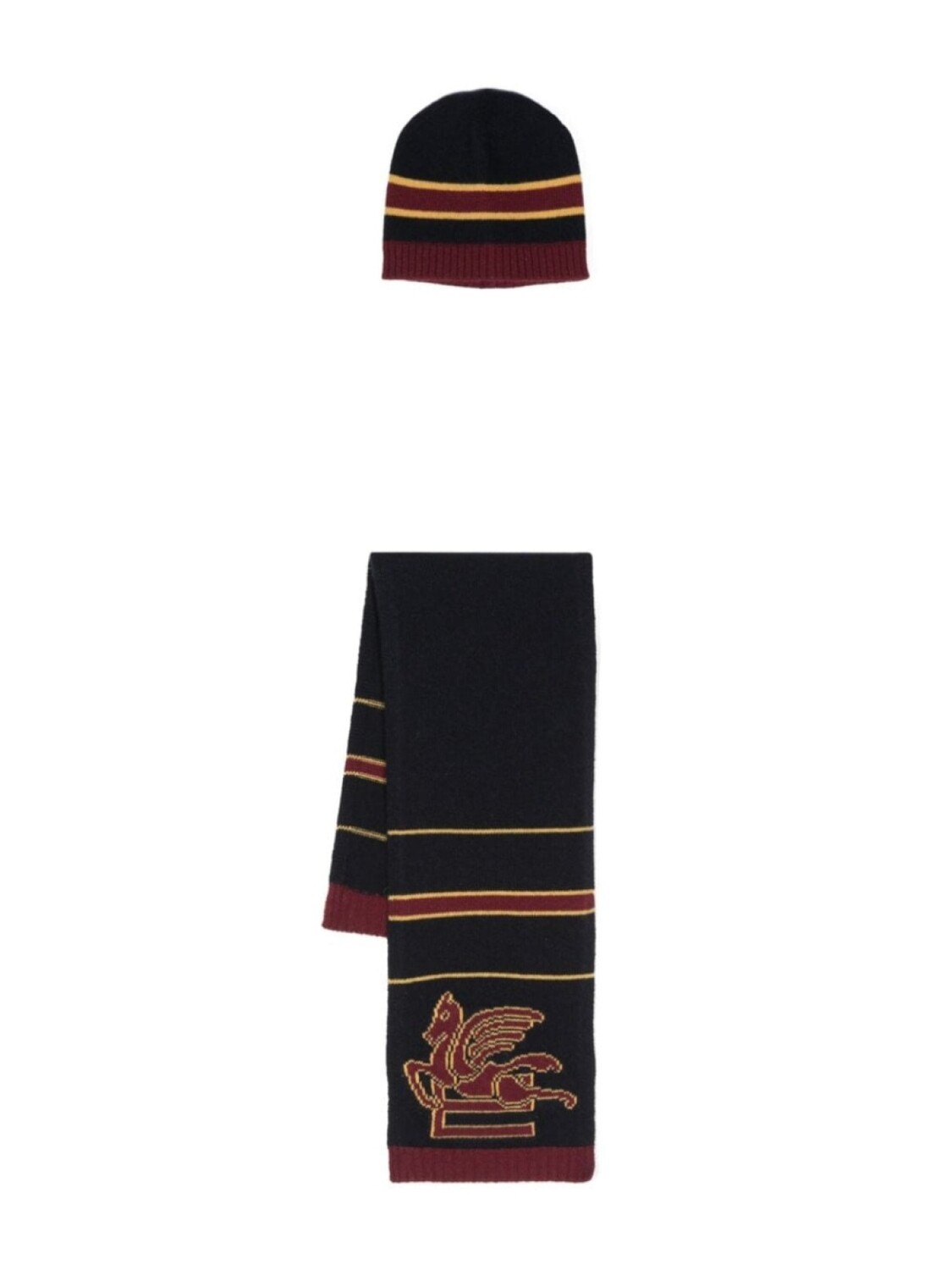 

ETRO KIDS комплект из шапки и шарфа с декором Pegaso, синий