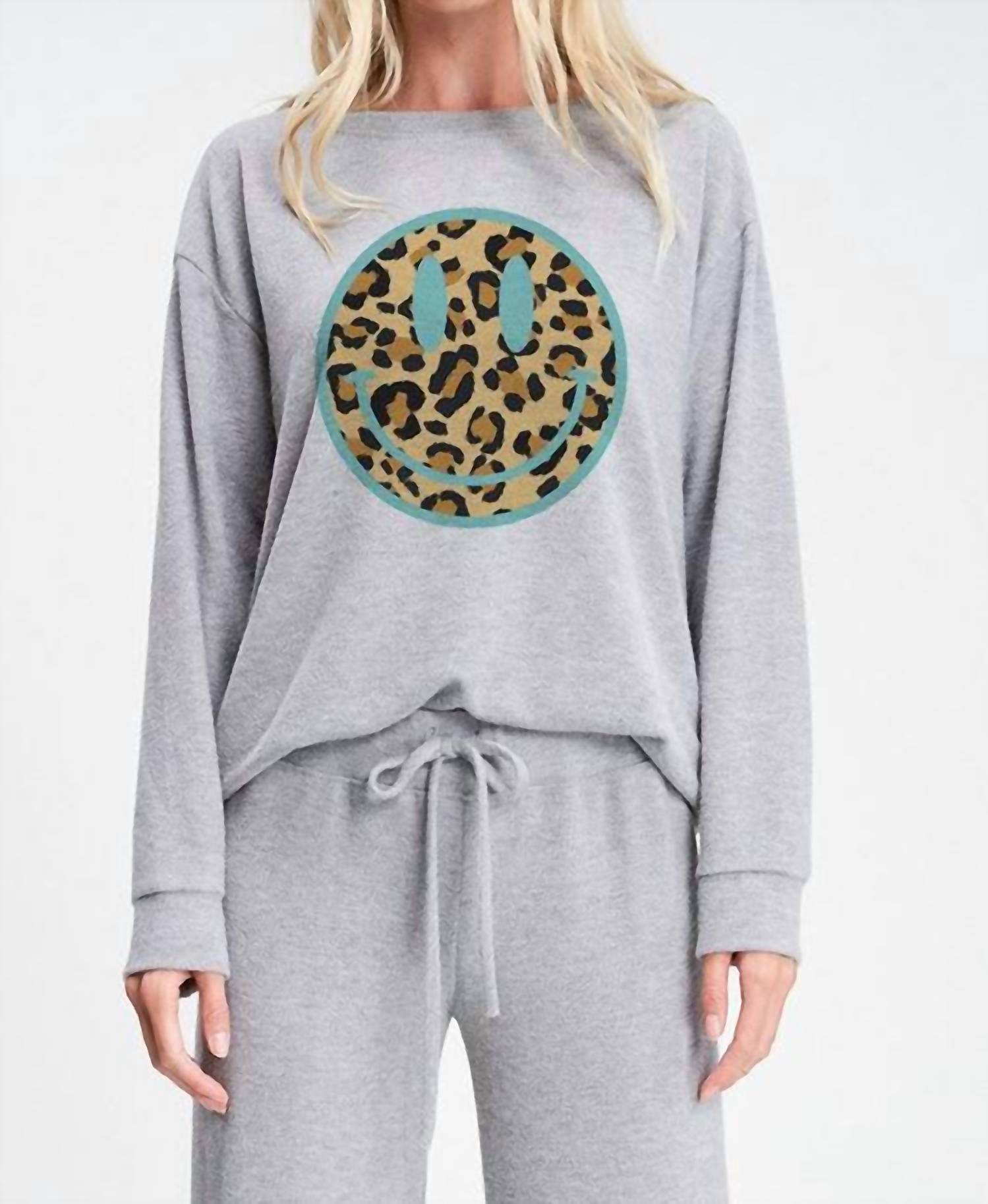 

Комплект домашней одежды Leopard Smiley в цвете Heather Grey Phil Love