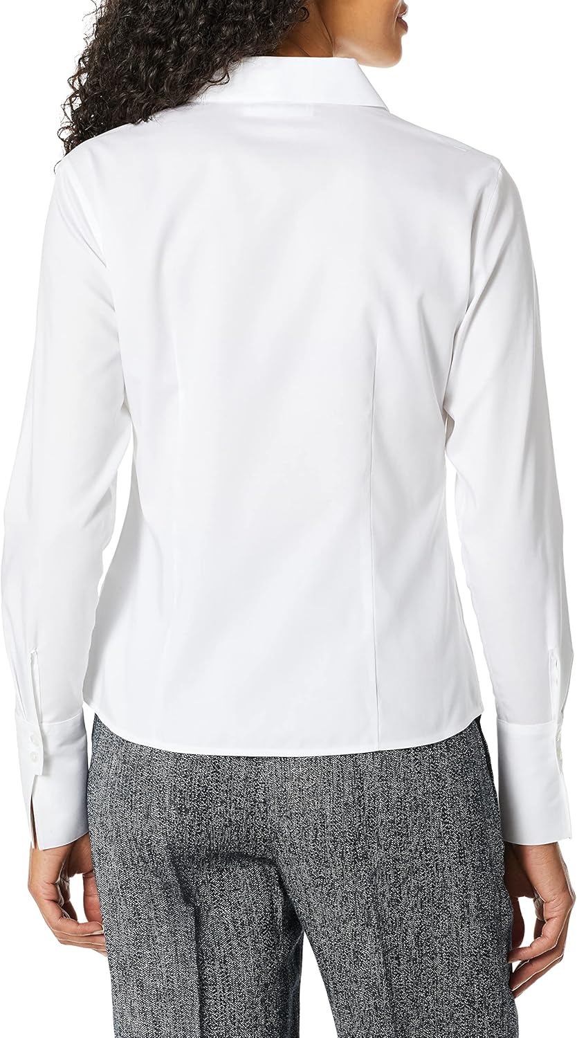 Женская рубашка Calvin Klein с длинным рукавом, не мнется и не глажется, Bright White — фото 2