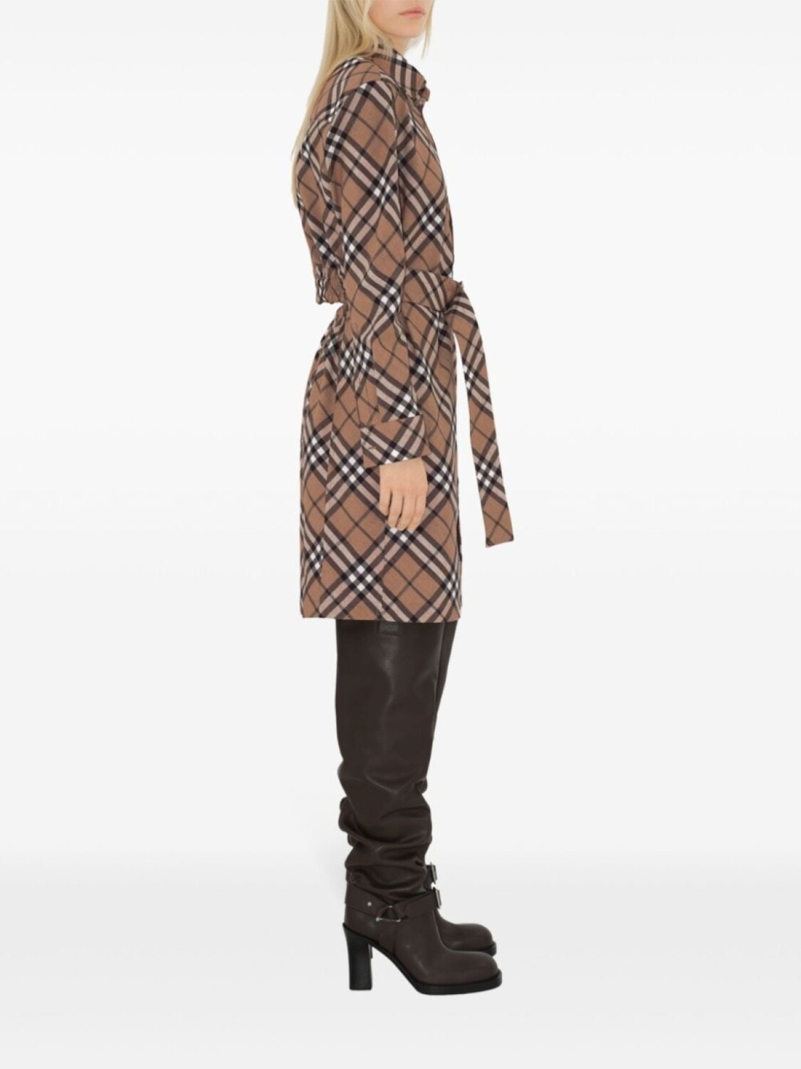 Burberry 85-миллиметровые кожаные сапоги выше колена, коричневый — фото 4