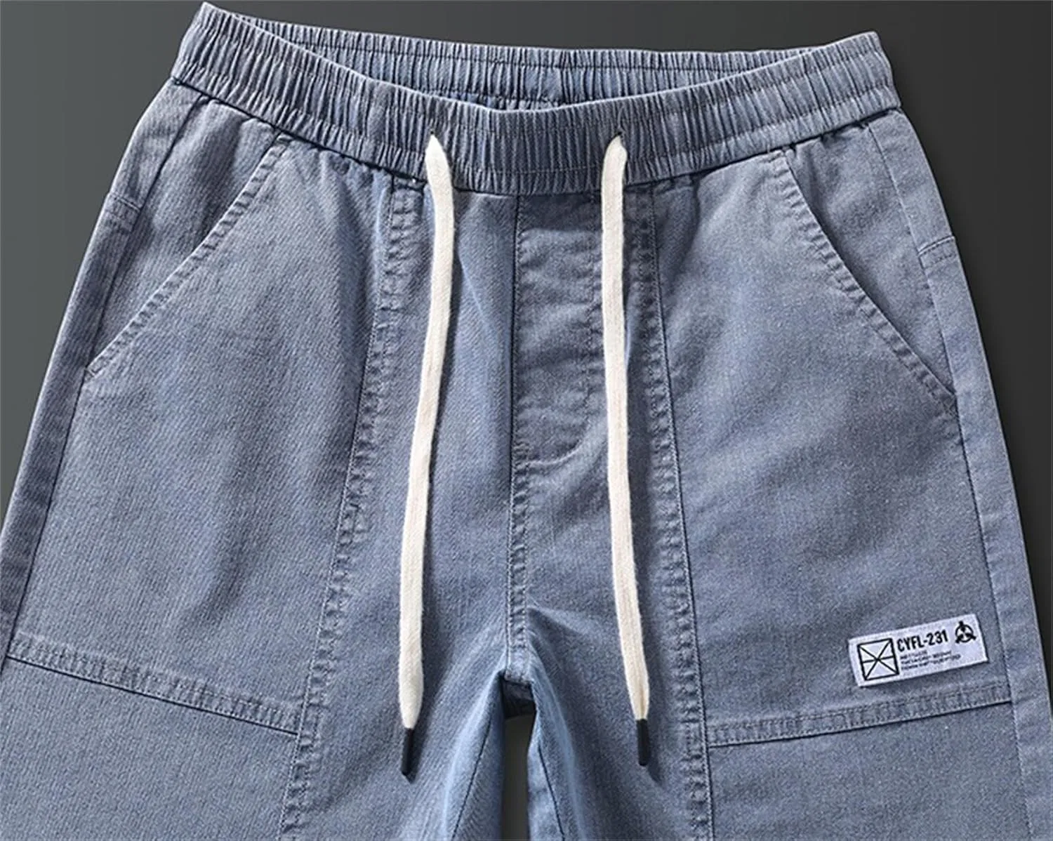 Джинсы классические деним, Slim Fit, серый — фото 4