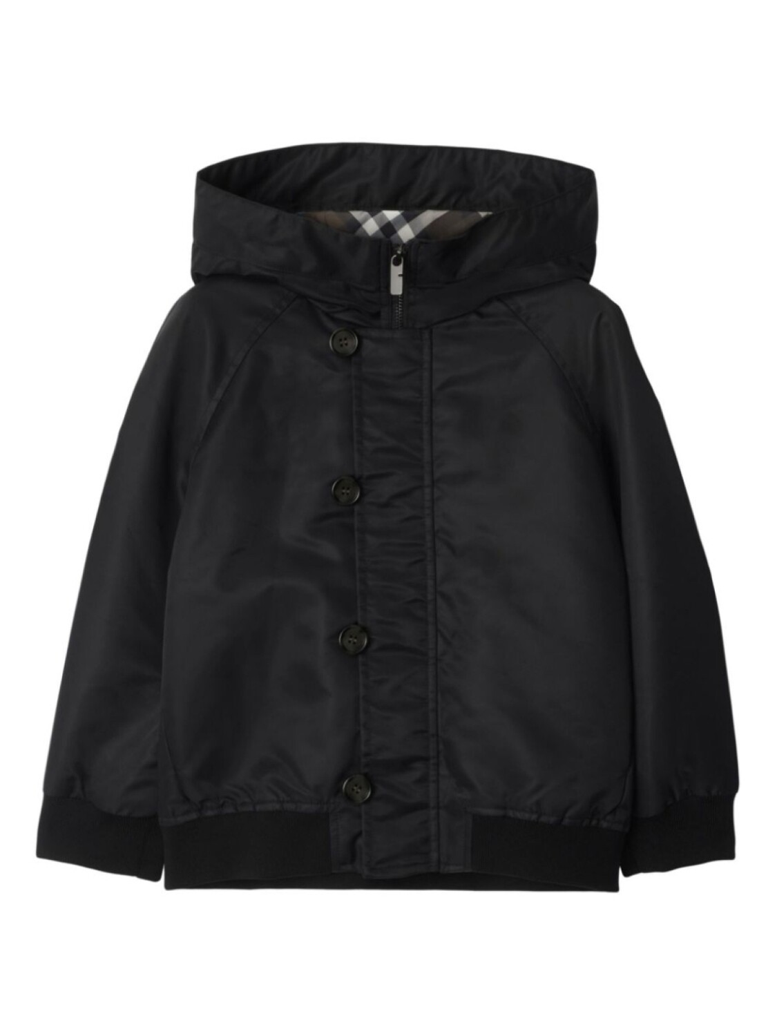 

Куртка-бомбер с оборками Burberry Kids, черный