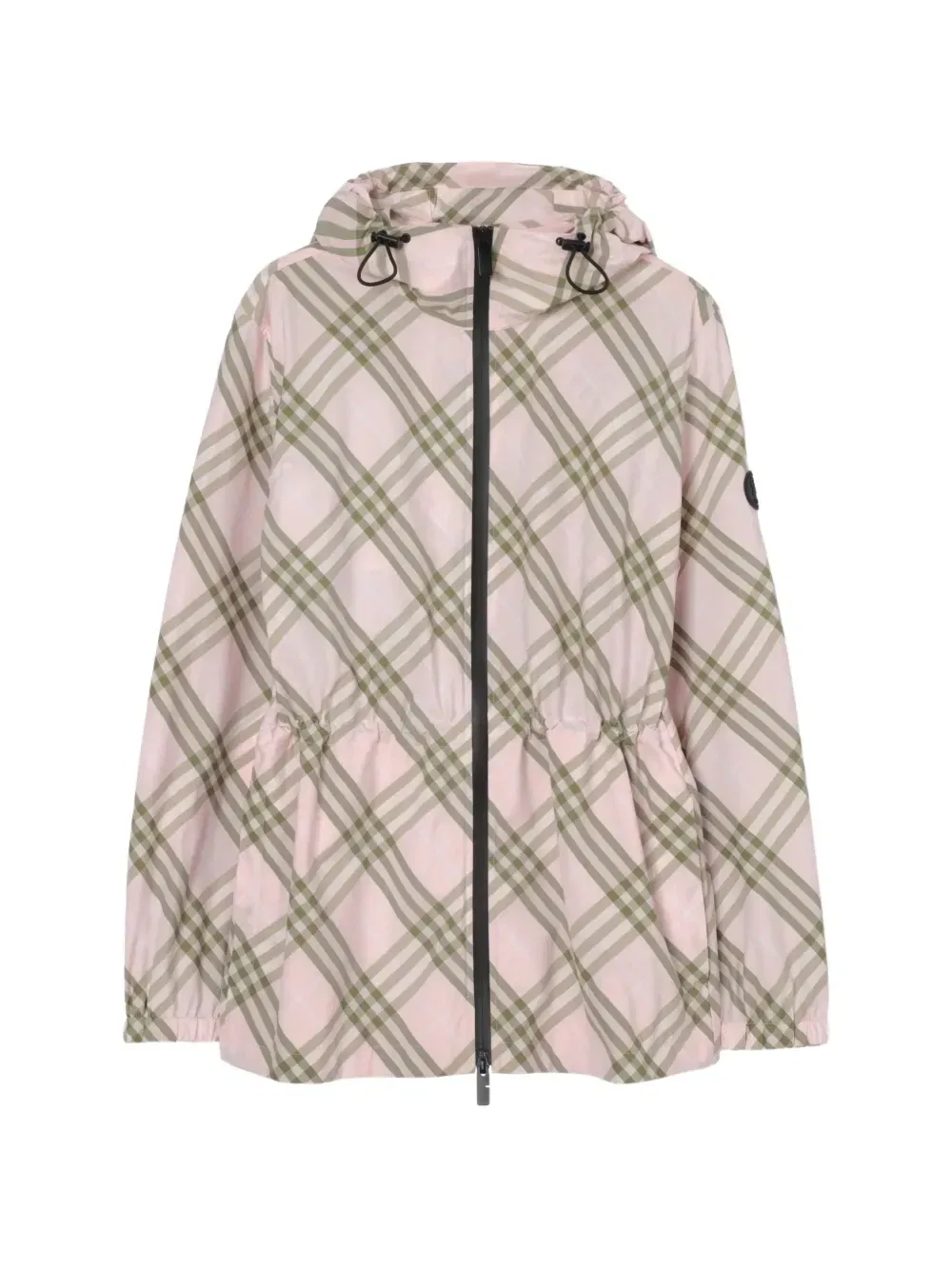 Клетчатая куртка с капюшоном BURBERRY, розовый