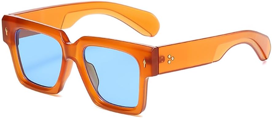

Солнцезащитные очки с большой оправой UV400, металлические заклепки, для мужчин и женщин, для занятий спортом на открытом воздухе, бега и путешествий Generic, Orange Blue