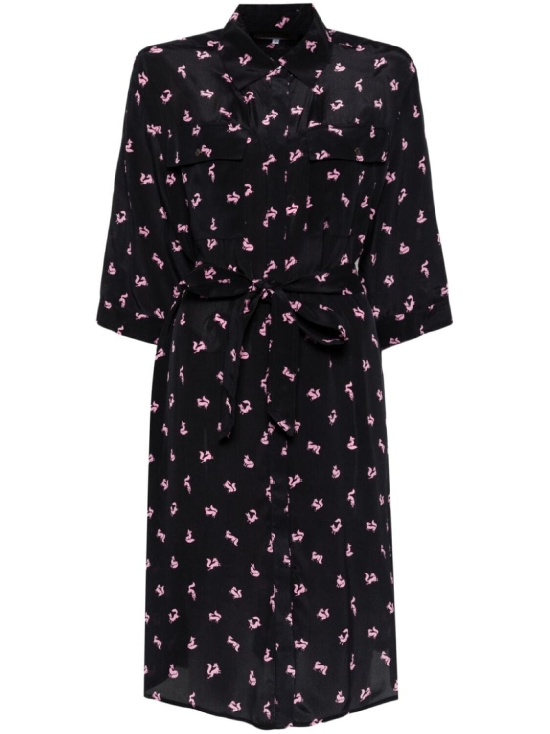 

Платье с двойным карманом Maison Kitsuné, черный
