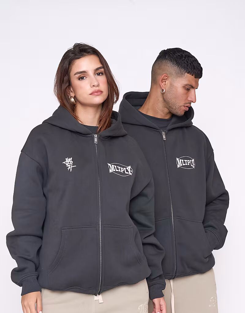 

Уличная куртка оверсайз с капюшоном Multiply Apparel в цвете Black Soda
