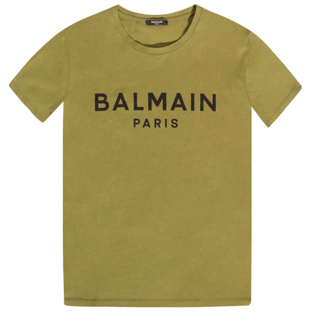 

Зеленая хлопковая футболка Balmain, Green