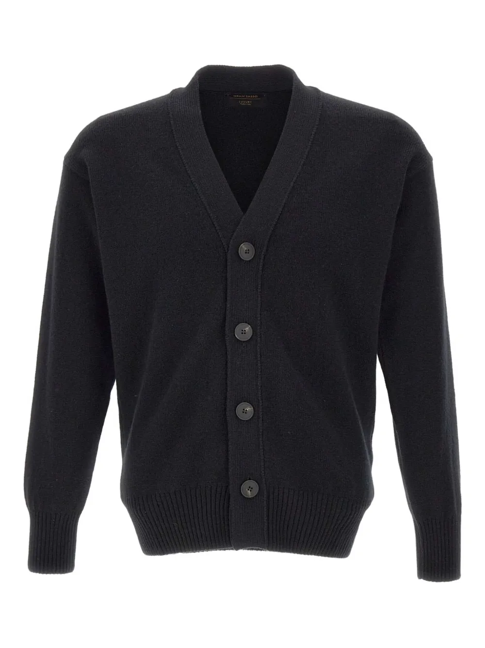 

Шерстяной кардиган с V-образным вырезом Gran Sasso, черный