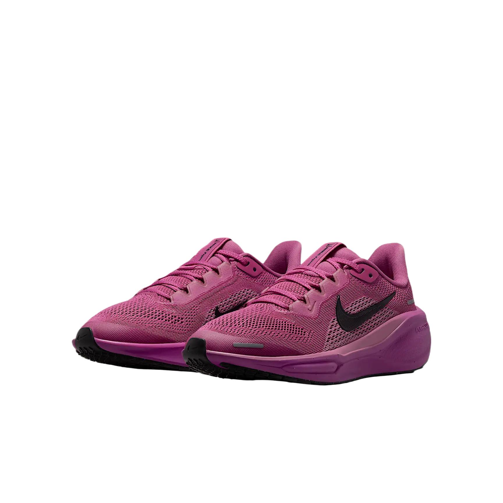 Nike Pegasus 41 нескользящие, устойчивые к истиранию, дышащие низкие детские беговые кроссовки fuchsia/rose red/black kids' — фото 4