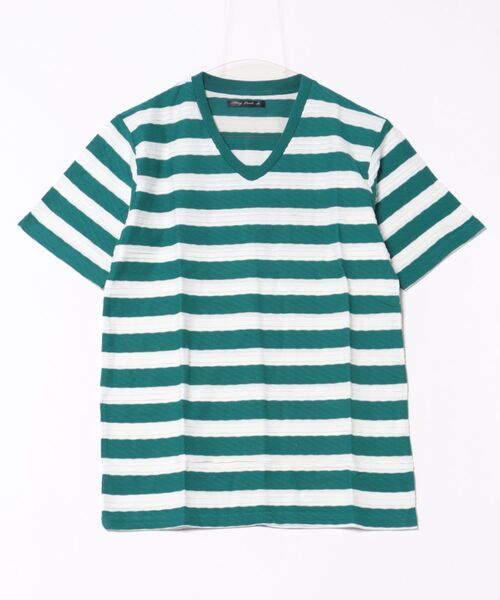 

Футболка с V-образным вырезом и жаккардовой каймой Bling Leads, зеленый