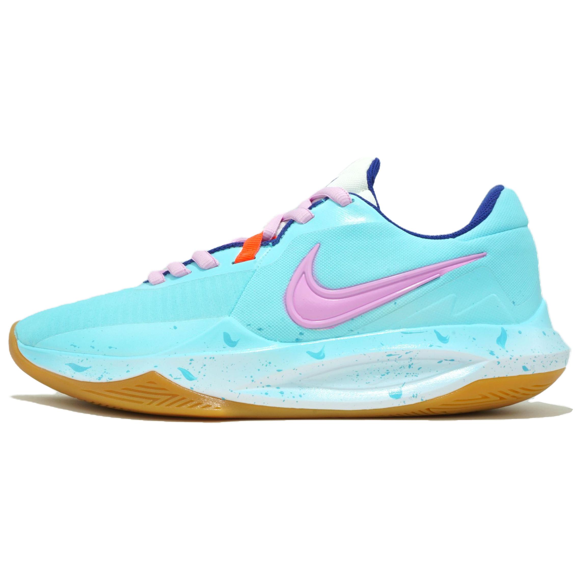 

Nike Баскетбольные кроссовки Precision 6 Blue Feather Cherry Blossom с противоскользящим покрытием, износостойкие, мужские, сине-розовые