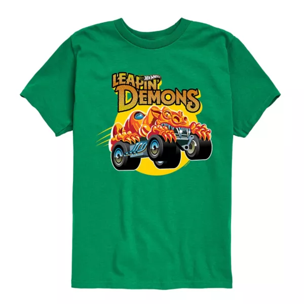 

Футболка с принтом для мальчиков 8-20 лет "Прыгающие демоны" Leapin' Demons Hot Wheels, цвет kelly green