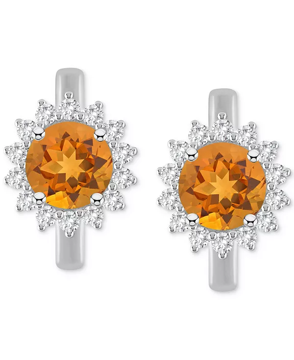 

Серьги-Кольца с ореолом из стерлингового серебра с родолитом (2-1/5 карата tw) и белым топазом (1/2 карата tw) (также с перидотом, голубым топазом, аметистом и цитрином) Macy'S, citrine