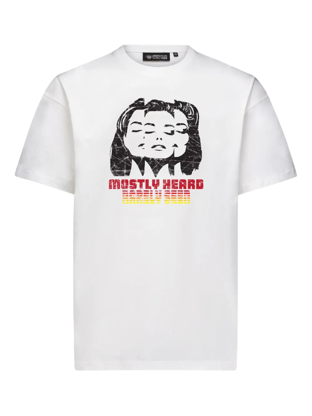 

Футболка с графичным принтом Mostly Heard Rarely Seen, белый
