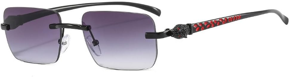 

Модные солнцезащитные очки без оправы прямоугольной формы для женщин с прозрачными линзами с градиентом цвета "океан", уникальные солнцезащитные очки для мужчин TKKTLLT, Black Gray Gradient