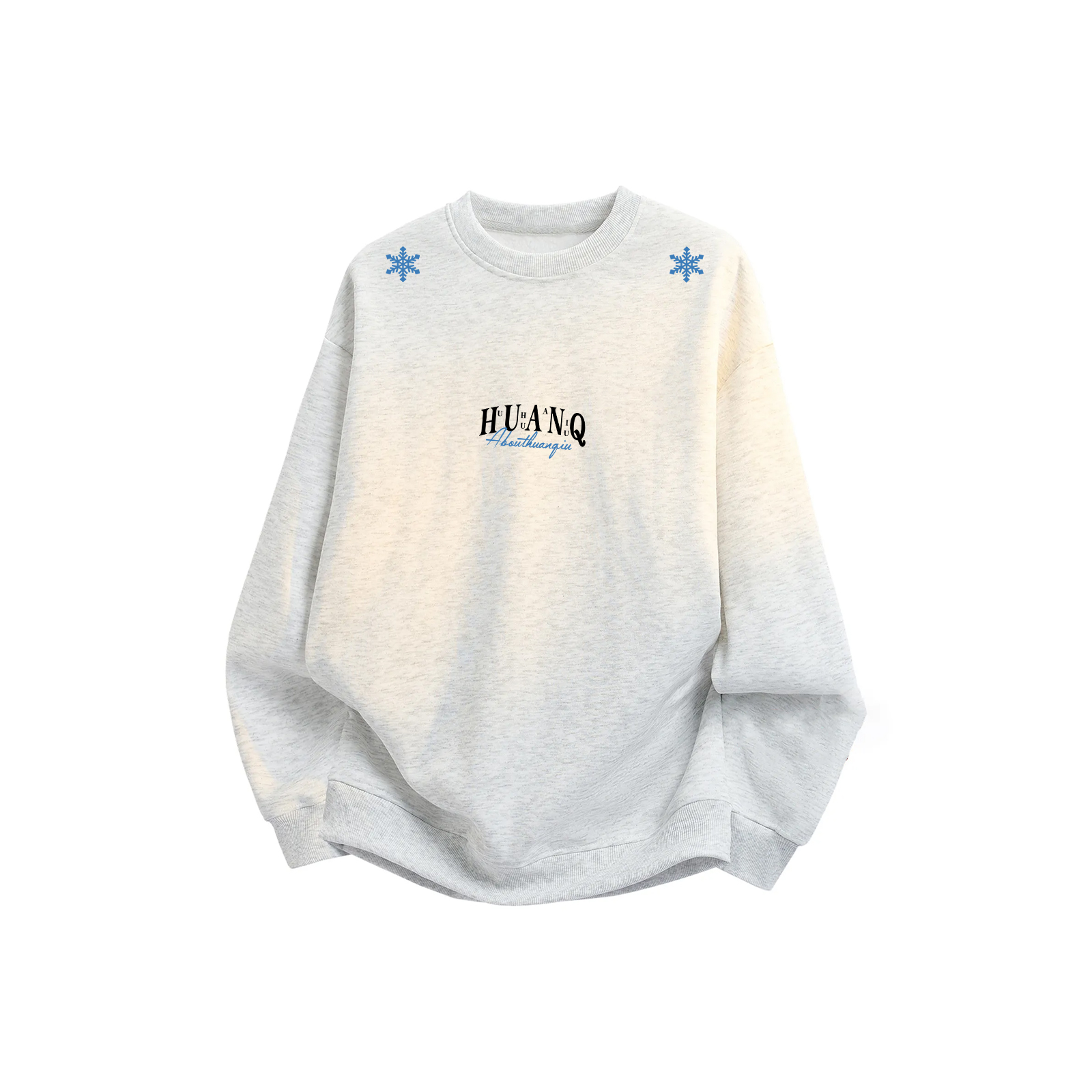 

Свитшот Unisex Crew Neck Moderate Heavyweight HUANQIU, белый heather серый